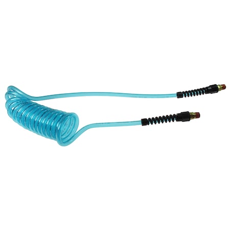 Flexcoil 1/4 ID X 5’ 1/4 MPT Swivel Transparent Blue